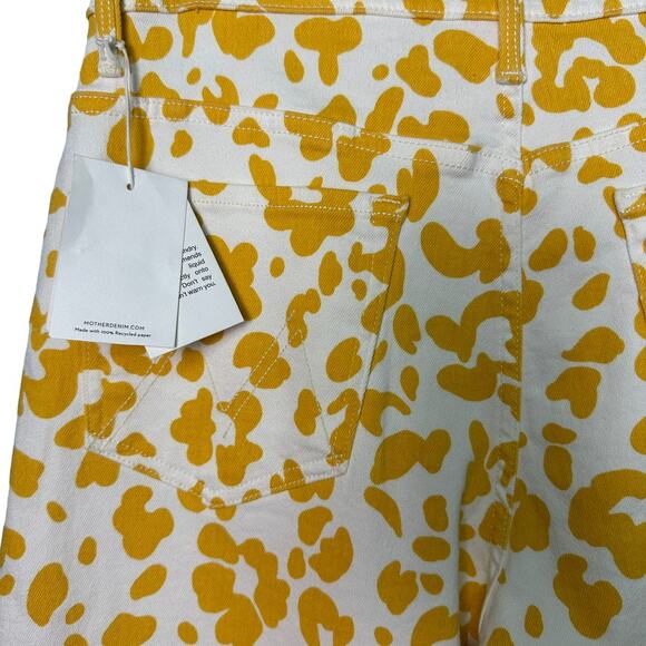 Mother Curbside Heel Fray Jean Floral Leopard in Second Chance - Picture 4 of 12